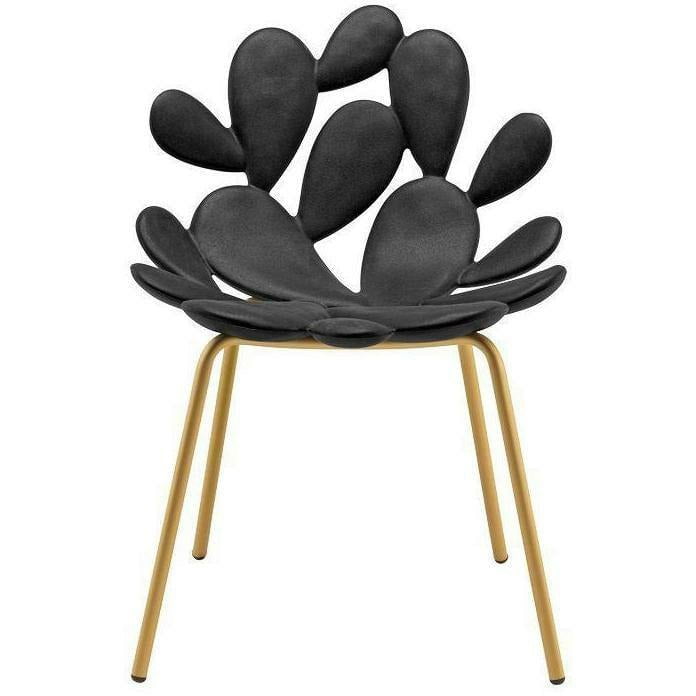 [product_category]-Qeeboo Filicudi Chair Filicudi Armchair By Marcantonio Set Of 2, Black/Brass-Qeeboo-8052049055628-17002BL-BR-QEE-1