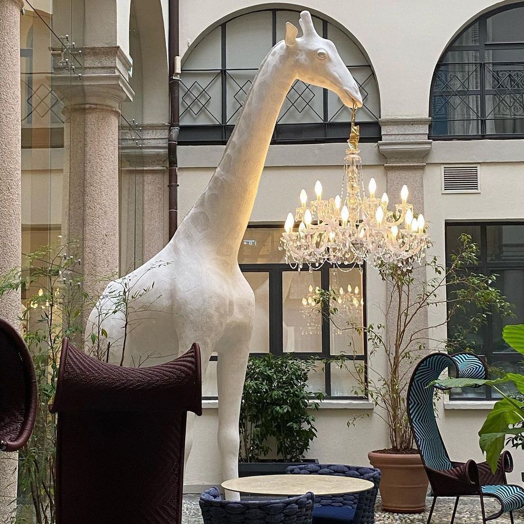 [product_category]-Qeeboo Giraffe In Love Outdoor Floor Lamp H 4m, Black-Qeeboo-8052049055239-19001BL-QEE-8