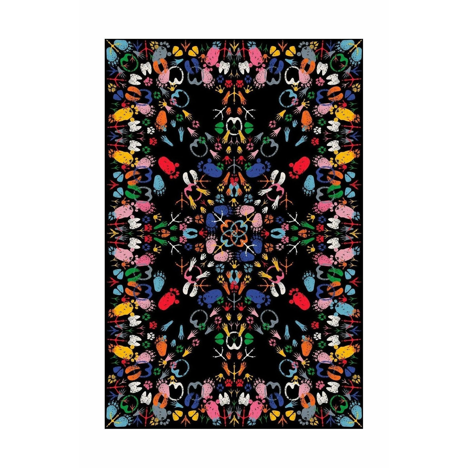 [product_category]-Qeeboo Let's Dance Animal Traces Rug 200x300 Cm, Multicoloured Dark-Qeeboo-8052049057233-42005RT-DK-QEE-1
