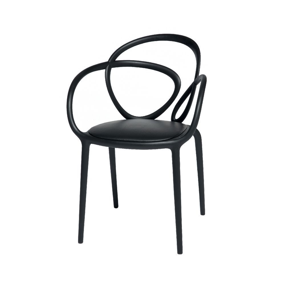 [product_category]-Qeeboo Loop Chair Upholstered Set Of 2, Black-Qeeboo-8052049050845-30002BL-QEE-2