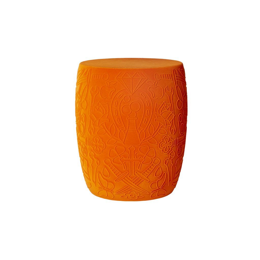 [product_category]-Qeeboo Mexico Chair/Side Table Velvet Finish, Orange-Qeeboo-8052049054591-70002OR-FL-QEE-4