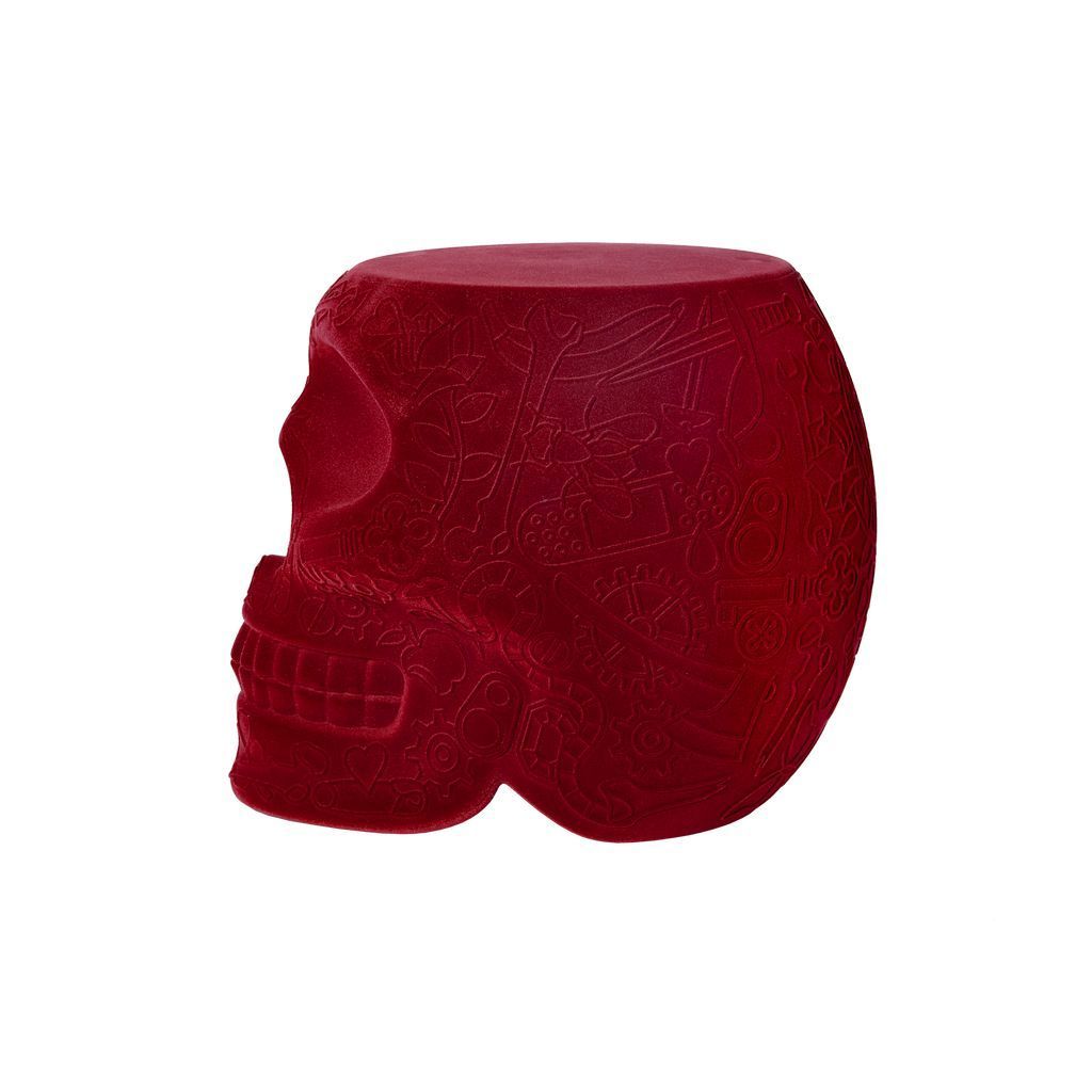 [product_category]-Qeeboo Mexico Chair/Side Table Velvet Finish, Red-Qeeboo-8052049054607-70002RE-FL-QEE-5