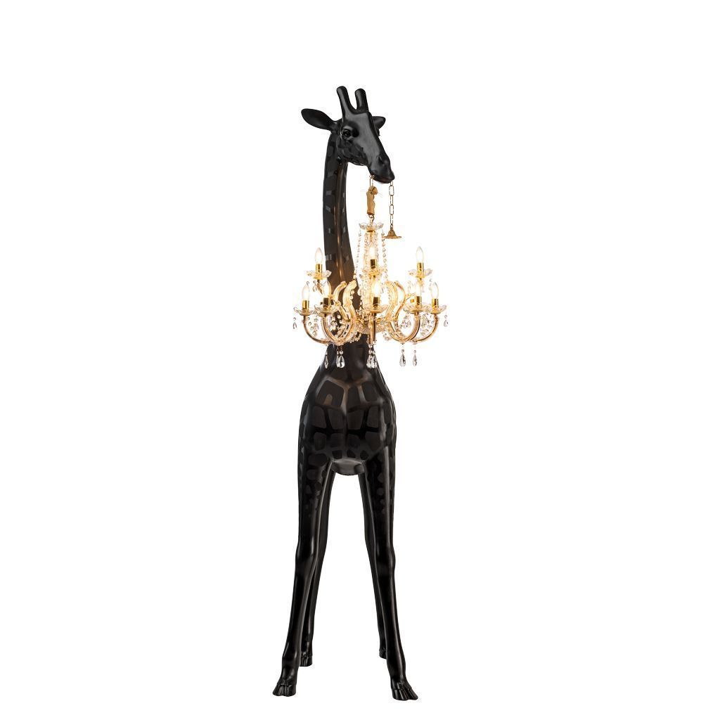 [product_category]-Qeeboo New Giraffe In Love Floor Lamp M H 2.65m, Black-Qeeboo-8052049056151-19003BL-Z-QEE-3