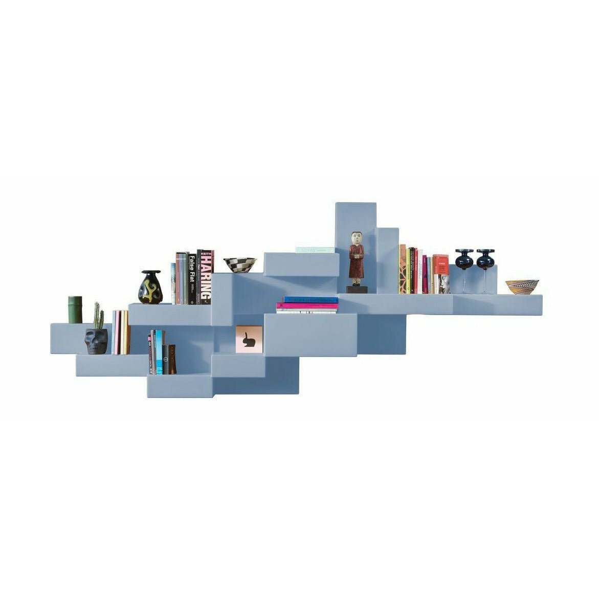 [product_category]-Qeeboo Primitive Bookcase By Studio Nucleo, Blue Avio-Qeeboo-8052049057363-44001BU-AV-QEE-1