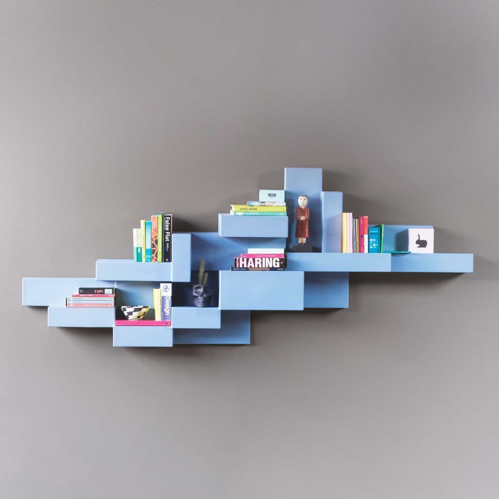 [product_category]-Qeeboo Primitive Bookcase By Studio Nucleo, Blue Avio-Qeeboo-8052049057363-44001BU-AV-QEE-2