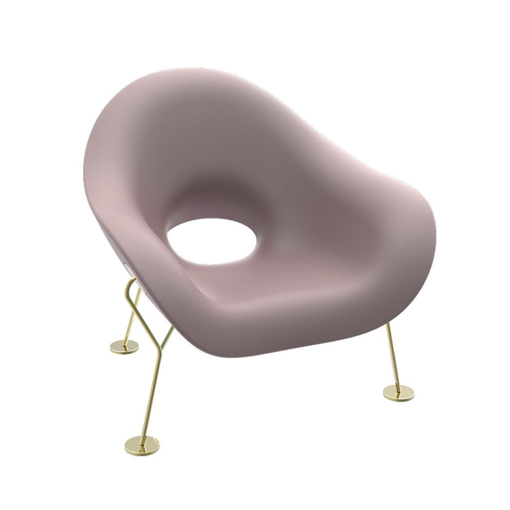 [product_category]-Qeeboo Pupa Armchair Brass Frame Indoor, Pink-Qeeboo-8052049052825-60001PI-BR-QEE-2