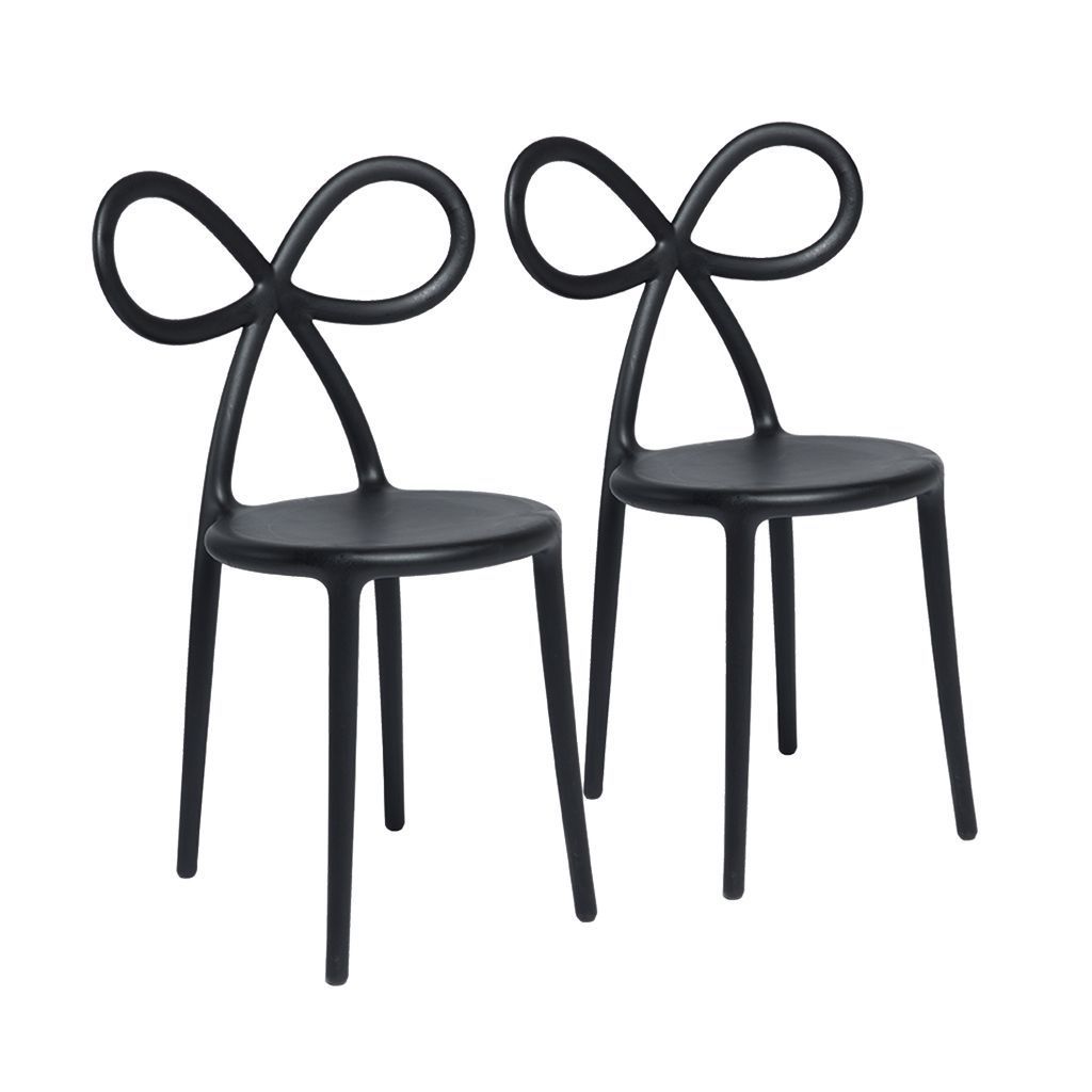 [product_category]-Qeeboo Ribbon Chair By Nika Zupanc Set Of 2, Black-Qeeboo-8052049050630-80001BL-O-QEE-2