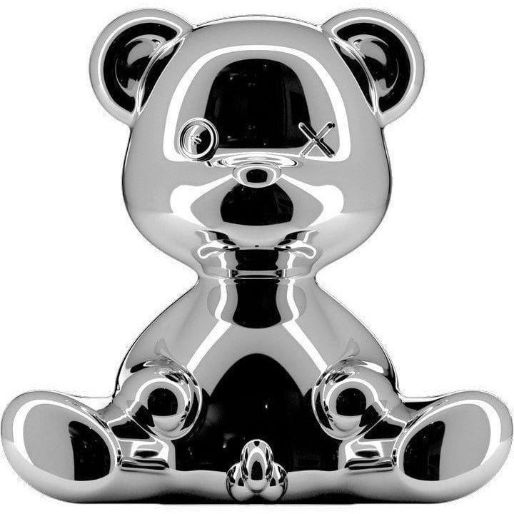 [product_category]-Qeeboo Teddy Boy Table Lamp With Cable Metal Finish, Silver-Qeeboo-8052049054690-24002SI-M-QEE-1