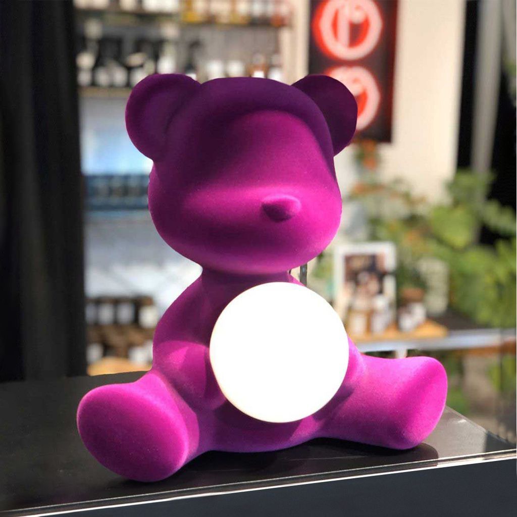 [product_category]-Qeeboo Teddy Girl Led Rechargeable Table Lamp Velvet Finish, Dark Gold-Qeeboo-8052049054621-25002DG-FL-QEE-12