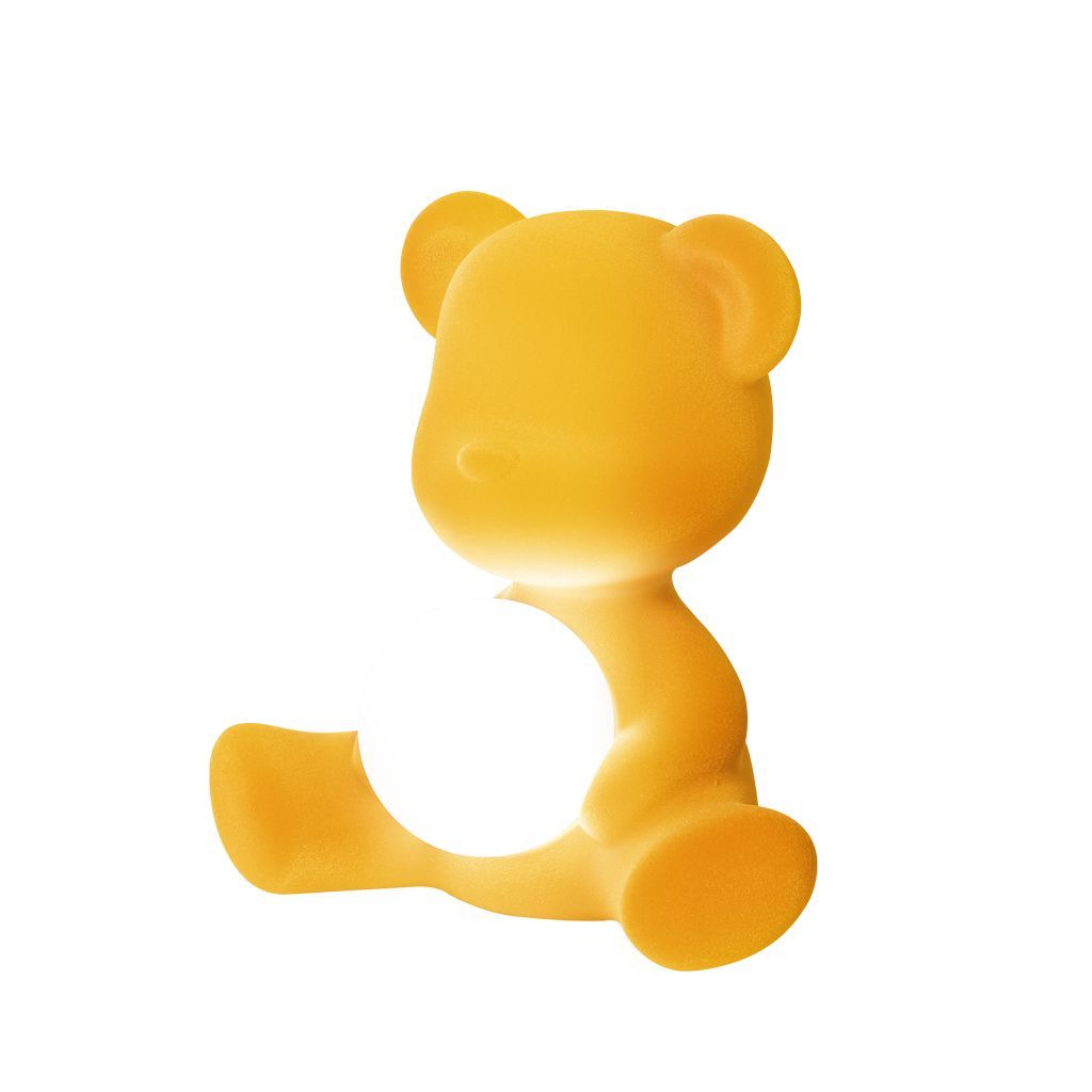 [product_category]-Qeeboo Teddy Girl Led Rechargeable Table Lamp Velvet Finish, Dark Gold-Qeeboo-8052049054621-25002DG-FL-QEE-3