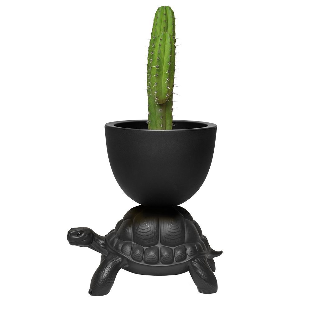 [product_category]-Qeeboo Turtle Carry Flowerpot And Champagne Cooler, Black-Qeeboo-8052049055635-36004BL-QEE-2