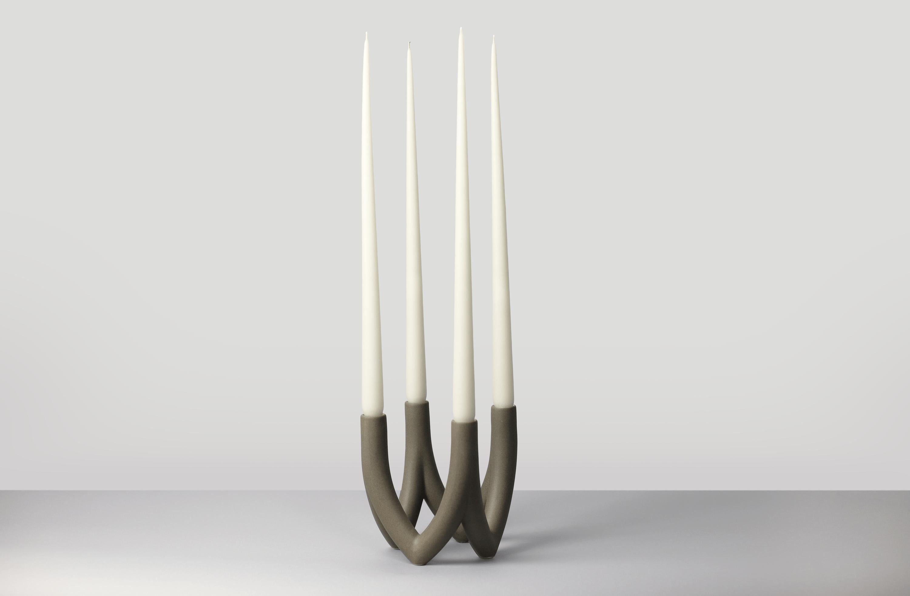 [product_category]-Ro Collection Chandelier Candle Holder With 4 Arms, Dark Stone-Ro Collection-5712129036833-RD1125-039-ROC-3