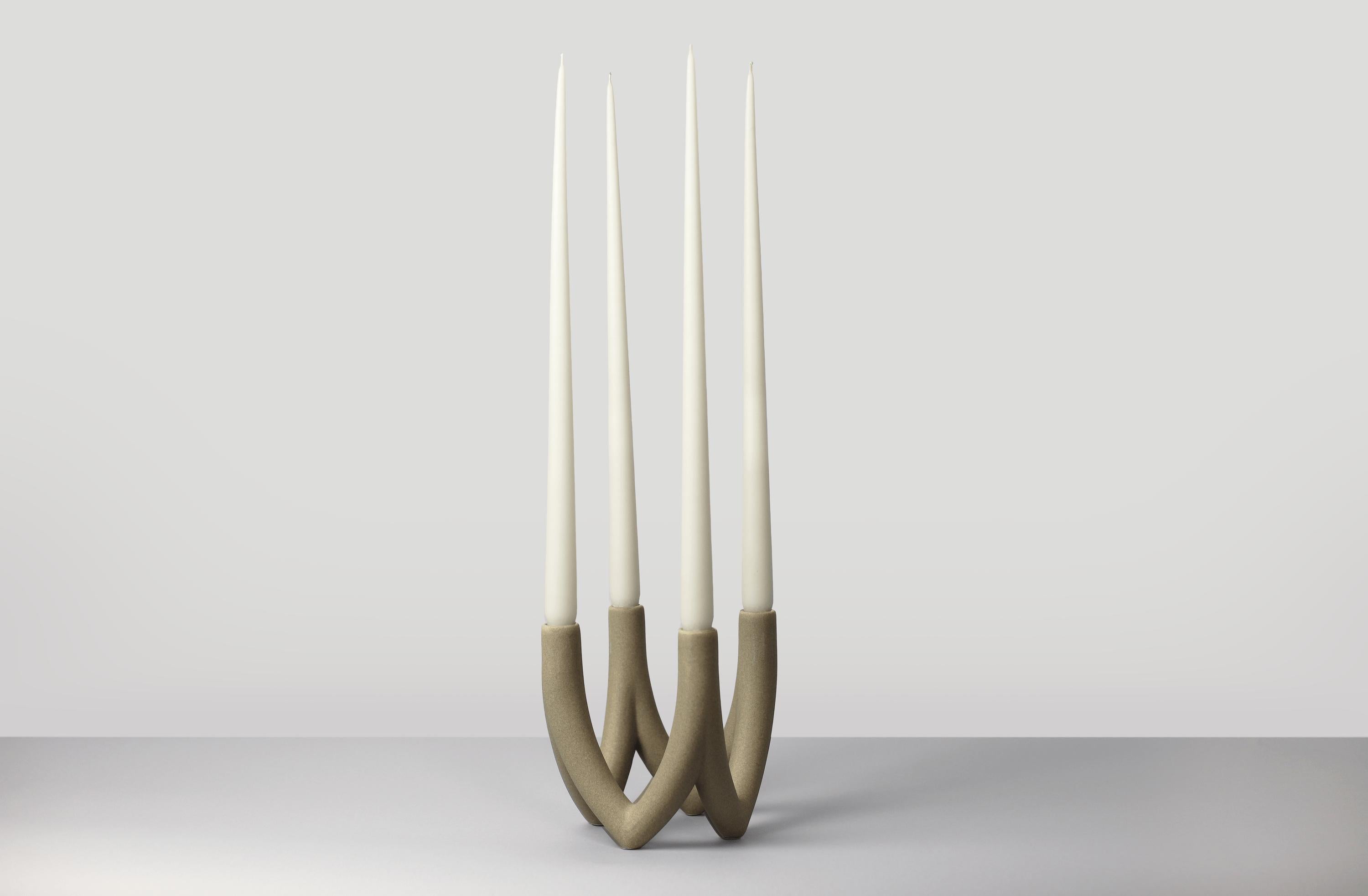 [product_category]-Ro Collection Chandelier Candle Holder With 4 Arms, Light Stone-Ro Collection-5712129036819-RD1125-040-ROC-2
