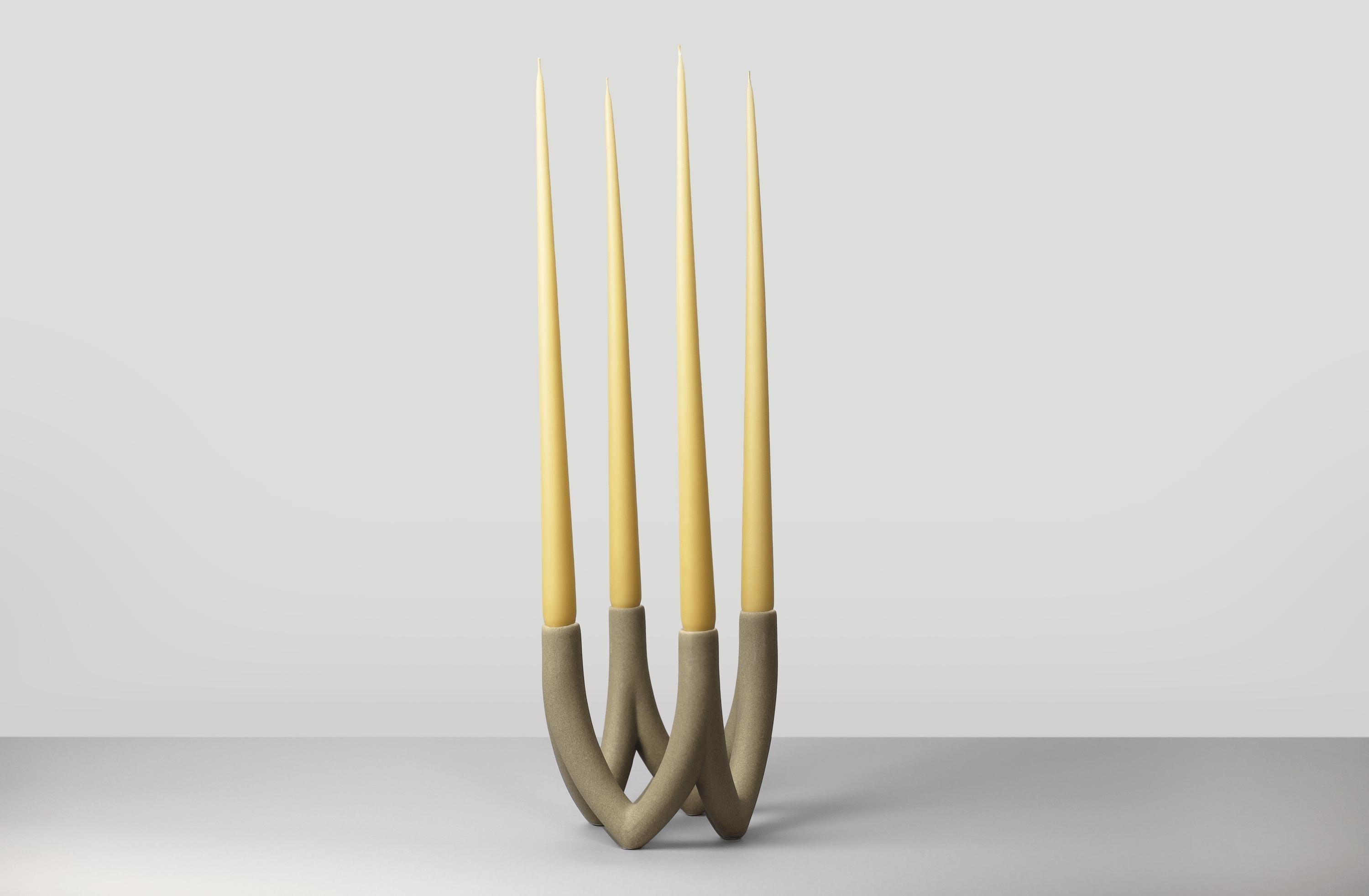 [product_category]-Ro Collection Chandelier Candle Holder With 4 Arms, Light Stone-Ro Collection-5712129036819-RD1125-040-ROC-3