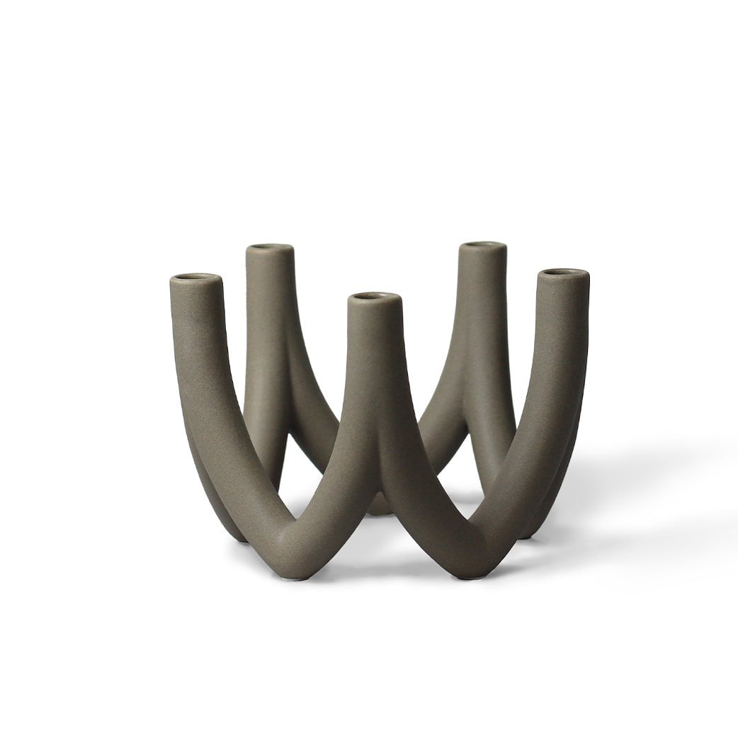 [product_category]-Ro Collection Chandelier Candle Holder With 5 Arms, Dark Stone-Ro Collection-5712129036871-RD1145-039-ROC-1