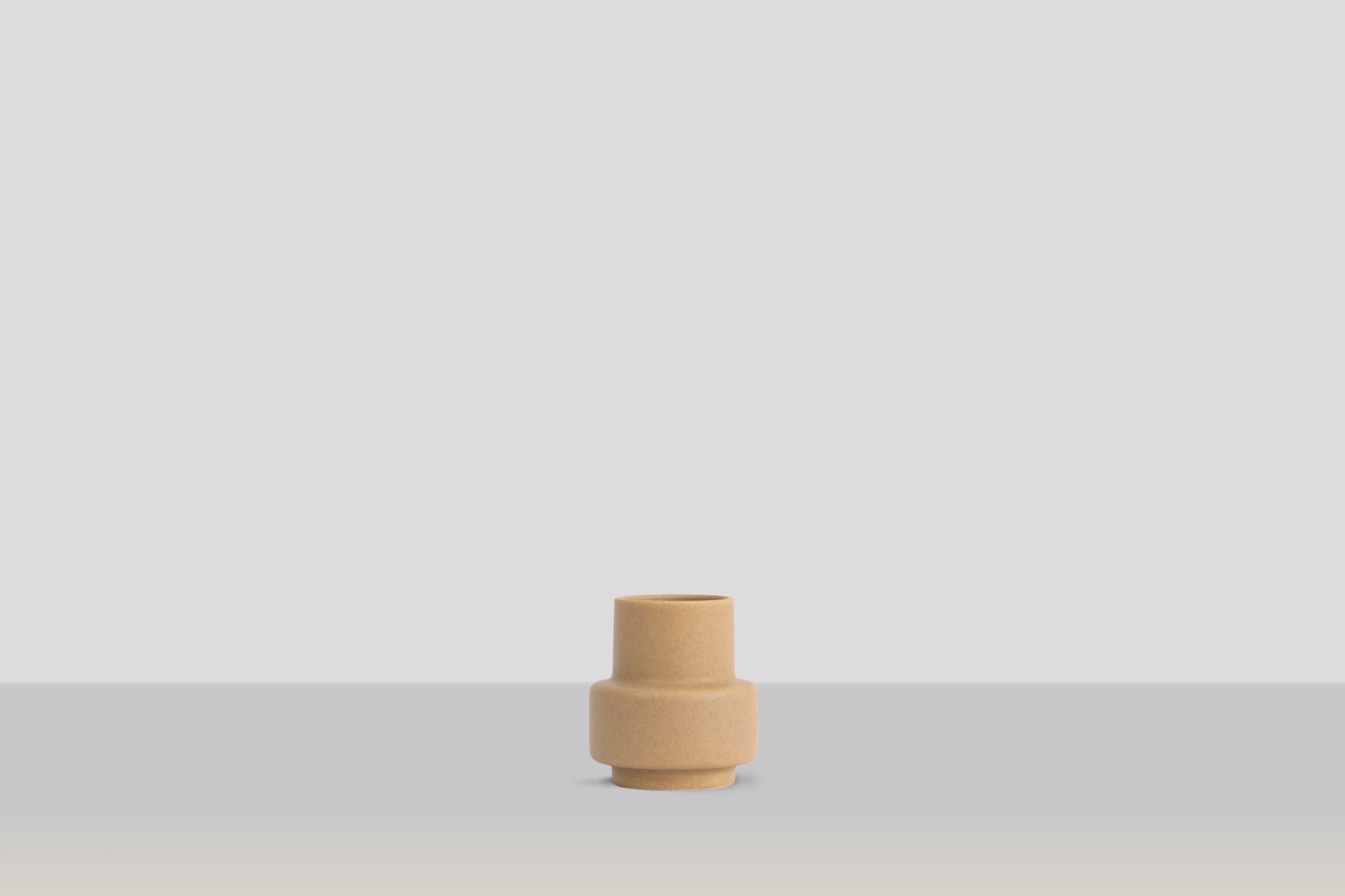 [product_category]-Ro Collection Hurricane Ceramic Vase Small, Soft Ochre-Ro Collection-5712129036659-RD1142-041-G-ROC-2