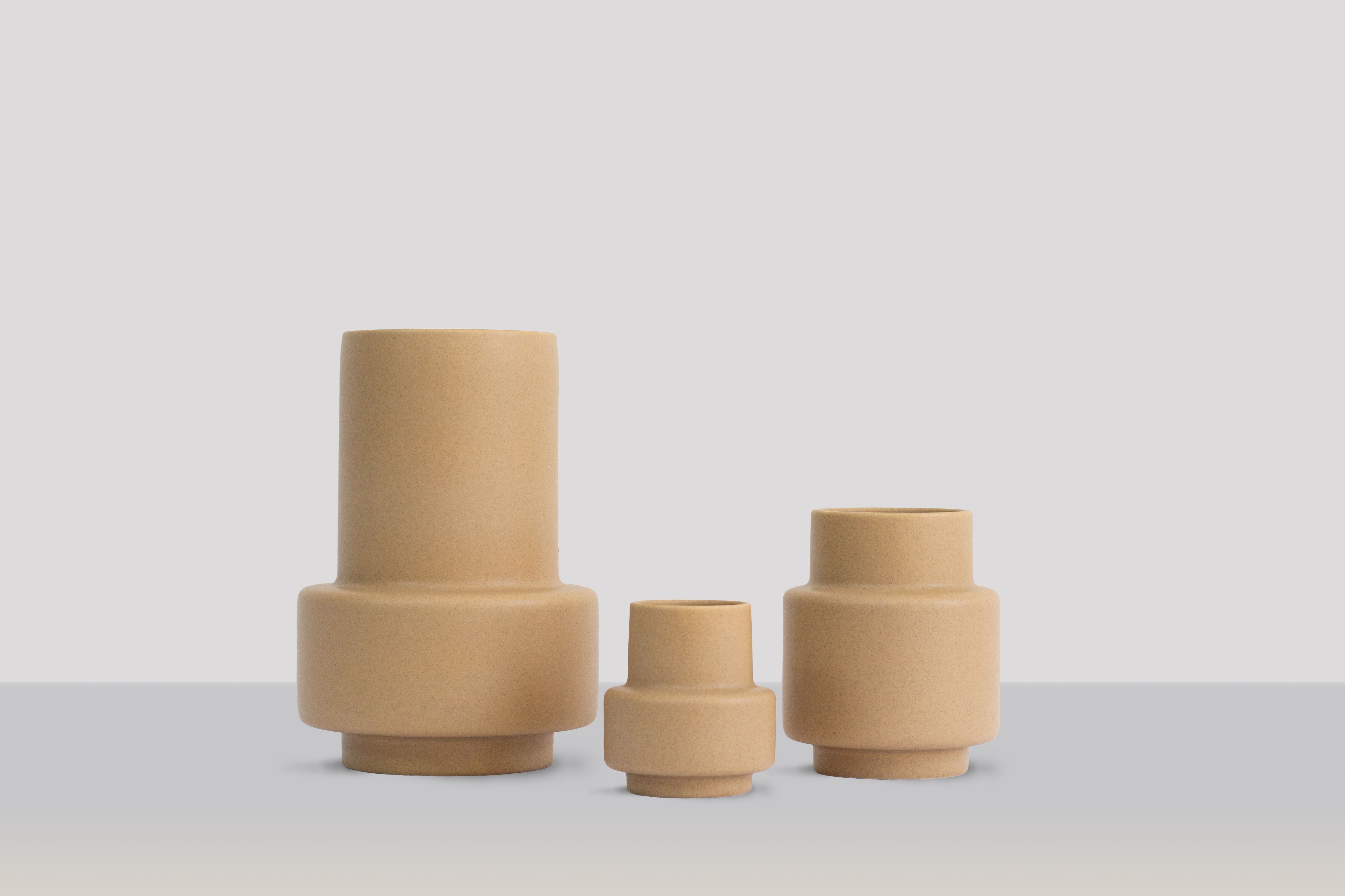 [product_category]-Ro Collection Hurricane Ceramic Vase Small, Soft Ochre-Ro Collection-5712129036659-RD1142-041-G-ROC-3
