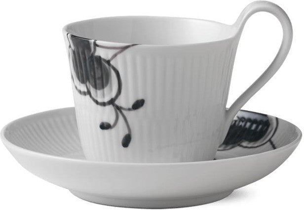 [product_category]-Royal Copenhagen Black Fluted Mega Cup With Saucer, 25 Cl-Royal Copenhagen-5705140723073-1017037-ROY-1
