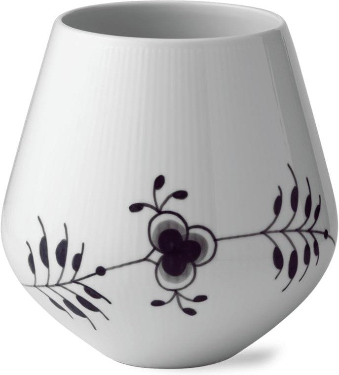 [product_category]-Royal Copenhagen Black Fluted Mega Vase, 20,5 Cm-Royal Copenhagen-5705140731559-1025831-ROY-1