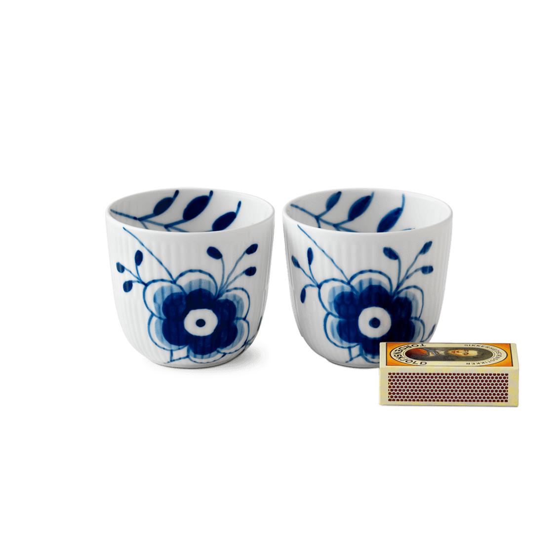 [product_category]-Royal Copenhagen Blue Fluted Mega Tealight Holder, 2pcs.-Royal Copenhagen-5705140706038-1017341-ROY-2