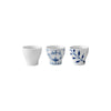 Royal Copenhagen Blauw gecanneleerde gewone eierbeker set, 3 stuks