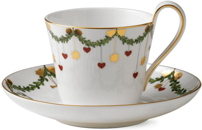 [product_category]-Royal Copenhagen Star Fluted Christmas Cup With Saucer, 24 Cl-Royal Copenhagen-5705140243120-1017438-ROY-1