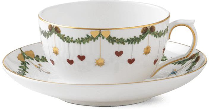 [product_category]-Royal Copenhagen Star Fluted Christmas Mug W. Saucer, 32cl-Royal Copenhagen-5705140728627-1019974-ROY-1