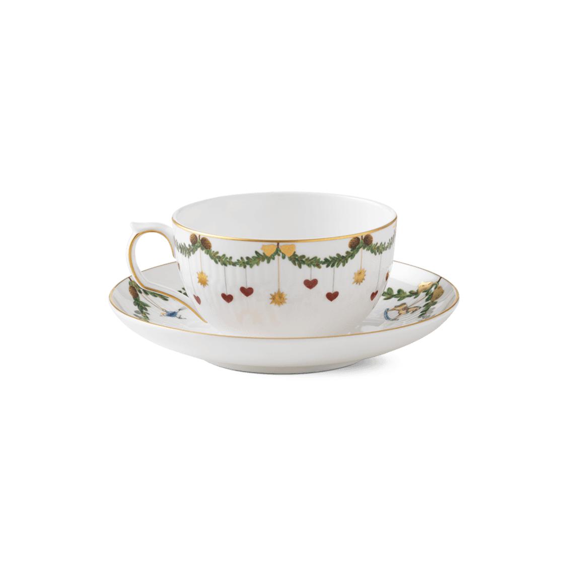 [product_category]-Royal Copenhagen Star Fluted Christmas Mug W. Saucer, 32cl-Royal Copenhagen-5705140728627-1019974-ROY-2