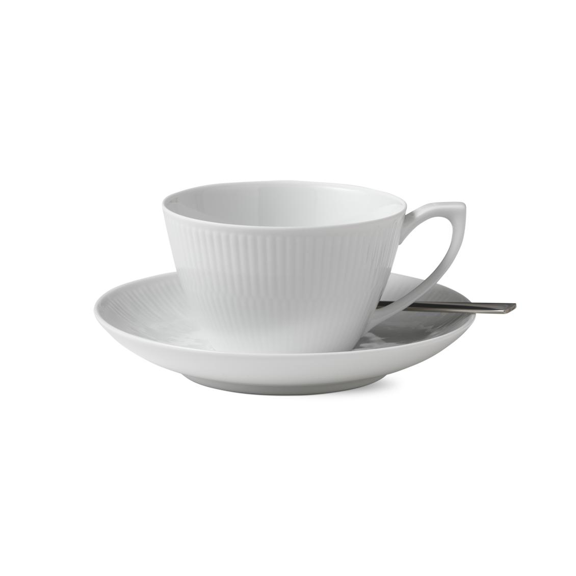[product_category]-Royal Copenhagen White Fluted Cup W. Saucer, 28cl-Royal Copenhagen-5705140705581-1017383-ROY-2