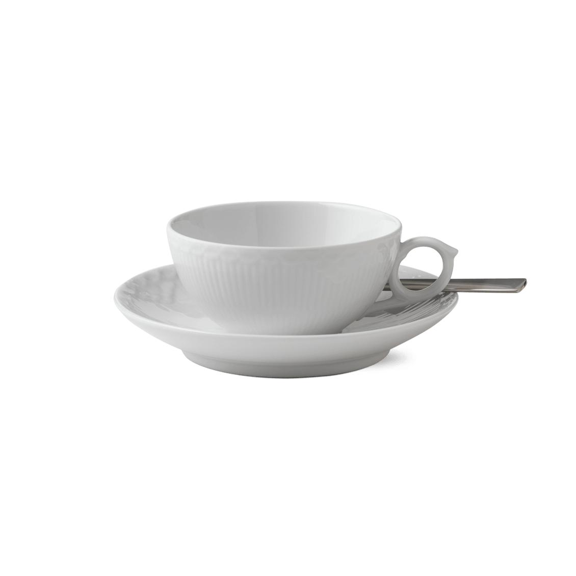 [product_category]-Royal Copenhagen White Fluted Half Lace Cup With Saucer, 20cl-Royal Copenhagen-5705140174707-1017277-ROY-2