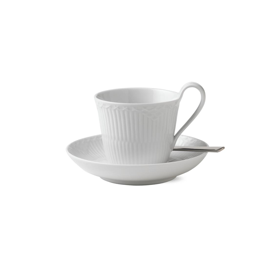 [product_category]-Royal Copenhagen White Fluted Half Lace Cup With Saucer, 25cl-Royal Copenhagen-5705140174820-1017278-ROY-2