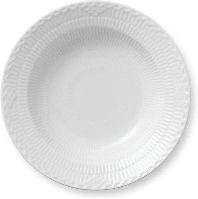 [product_category]-Royal Copenhagen White Fluted Half Lace Deep Plate, 21cm-Royal Copenhagen-5705140175704-1017291-ROY-1