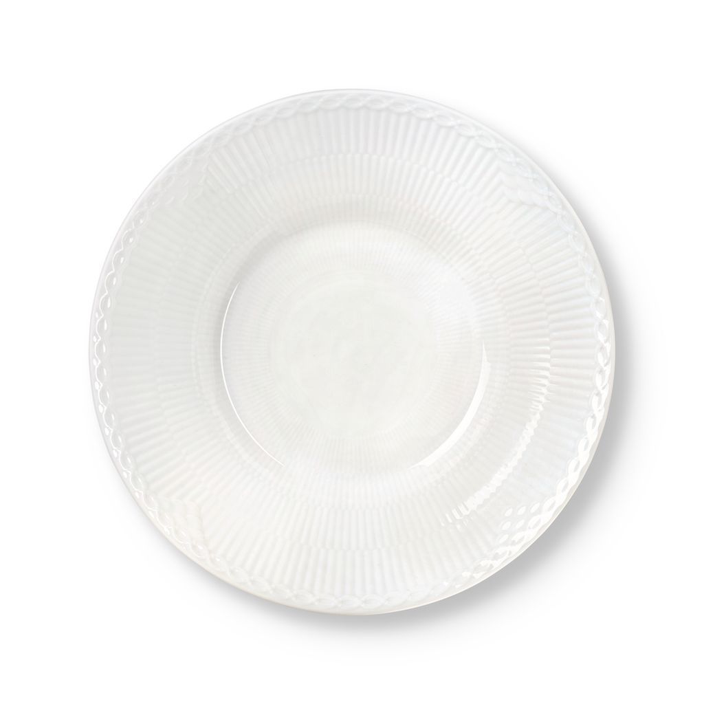 [product_category]-Royal Copenhagen White Fluted Half Lace Deep Plate, 24 Cm-Royal Copenhagen-5705140738091-1061054-ROY-1
