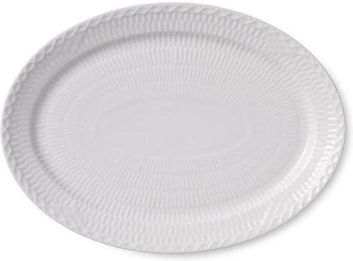 [product_category]-Royal Copenhagen White Fluted Half Lace Oval Top, 28cm-Royal Copenhagen-5705140727231-1016792-ROY-1