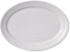 Královská kodaňská bílá rýhovaná poloviční krajková oválná top, 28 cm