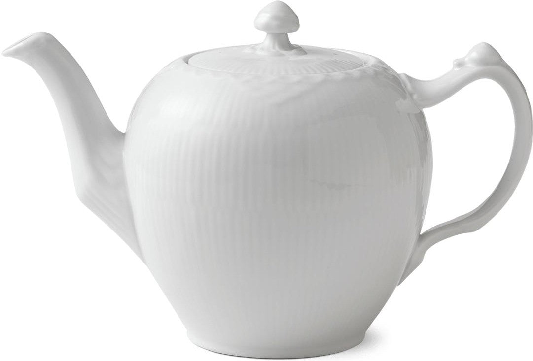 [product_category]-Royal Copenhagen White Fluted Half Lace Teapot, 100cl-Royal Copenhagen-5705140175087-1017279-ROY-1