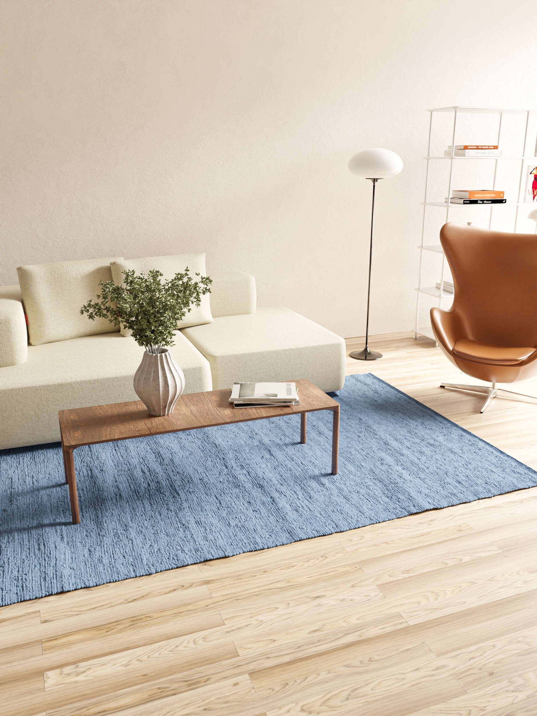 [product_category]-Rug Solid Cotton Rug 60 X 90 Cm, Pacific-Rug Solid-5711655201623-20162-RUG-2