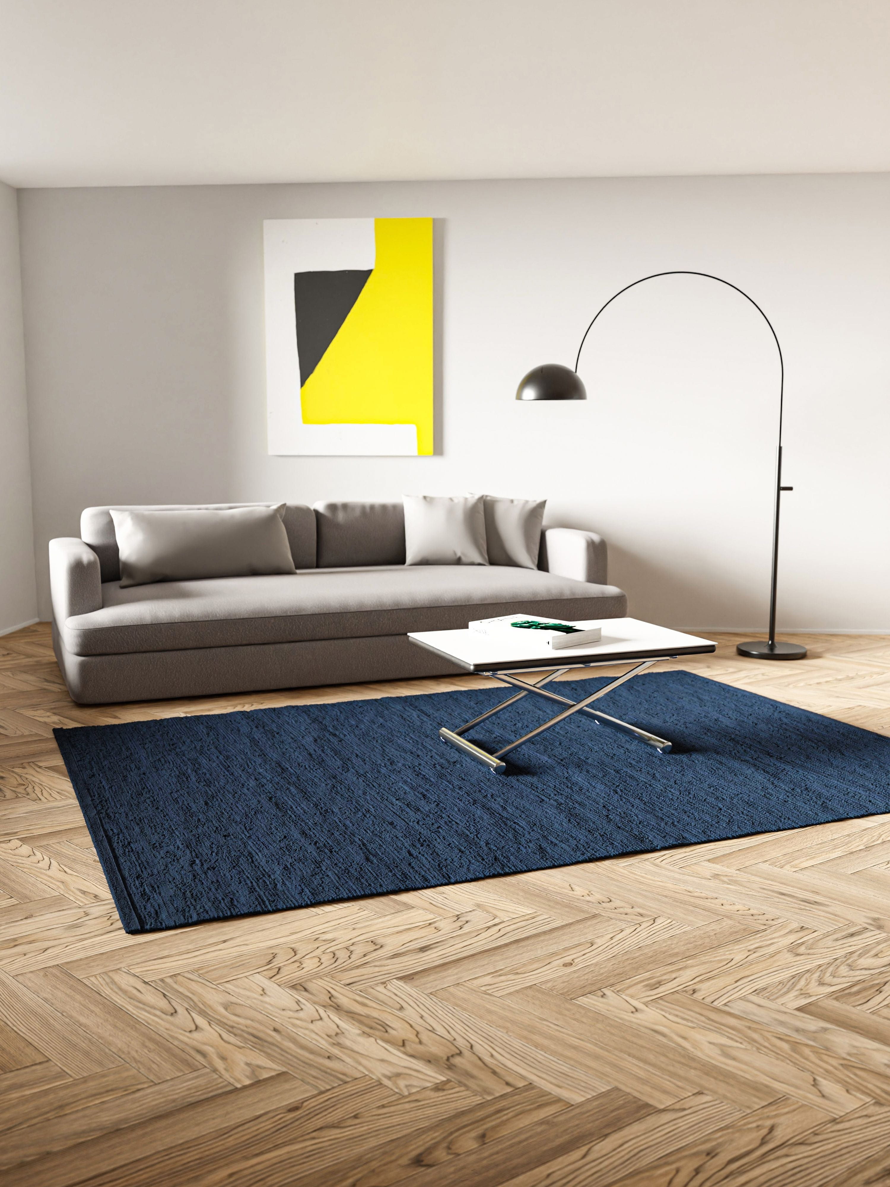 [product_category]-Rug Solid Cotton Rug 65 X 135 Cm, Blueberry-Rug Solid-5711655202125-20212-RUG-5
