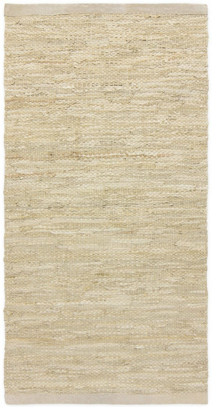 Koberec pevné kožené koberec béžové, 65 x 135 cm