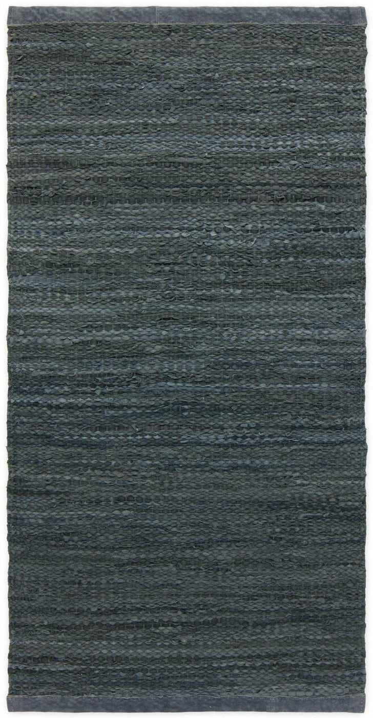 Koberec s pevný kožený koberec tmavě šedá, 65 x 135 cm
