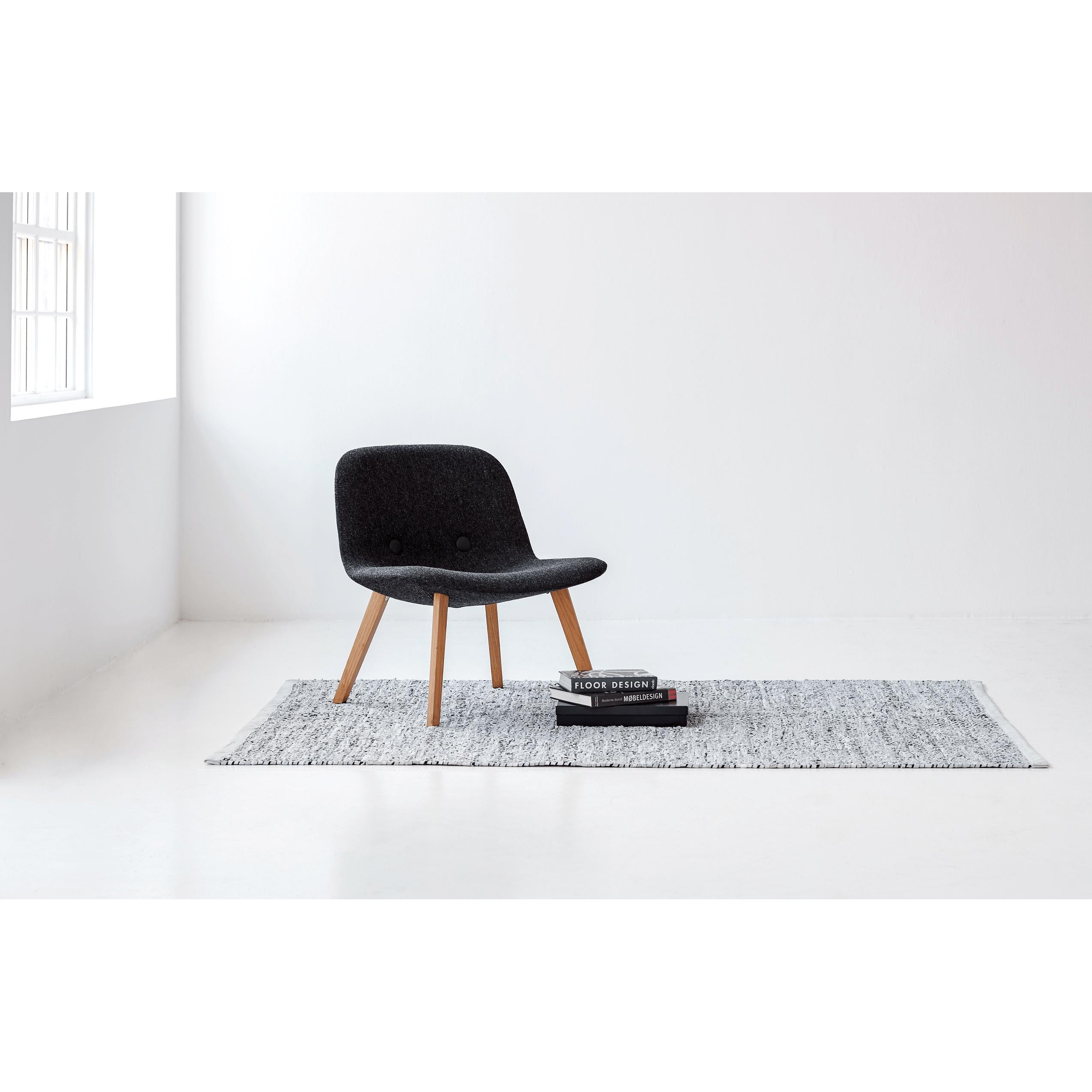 Koberec s pevným koženým kobercem světle šedá, 65 x 135 cm