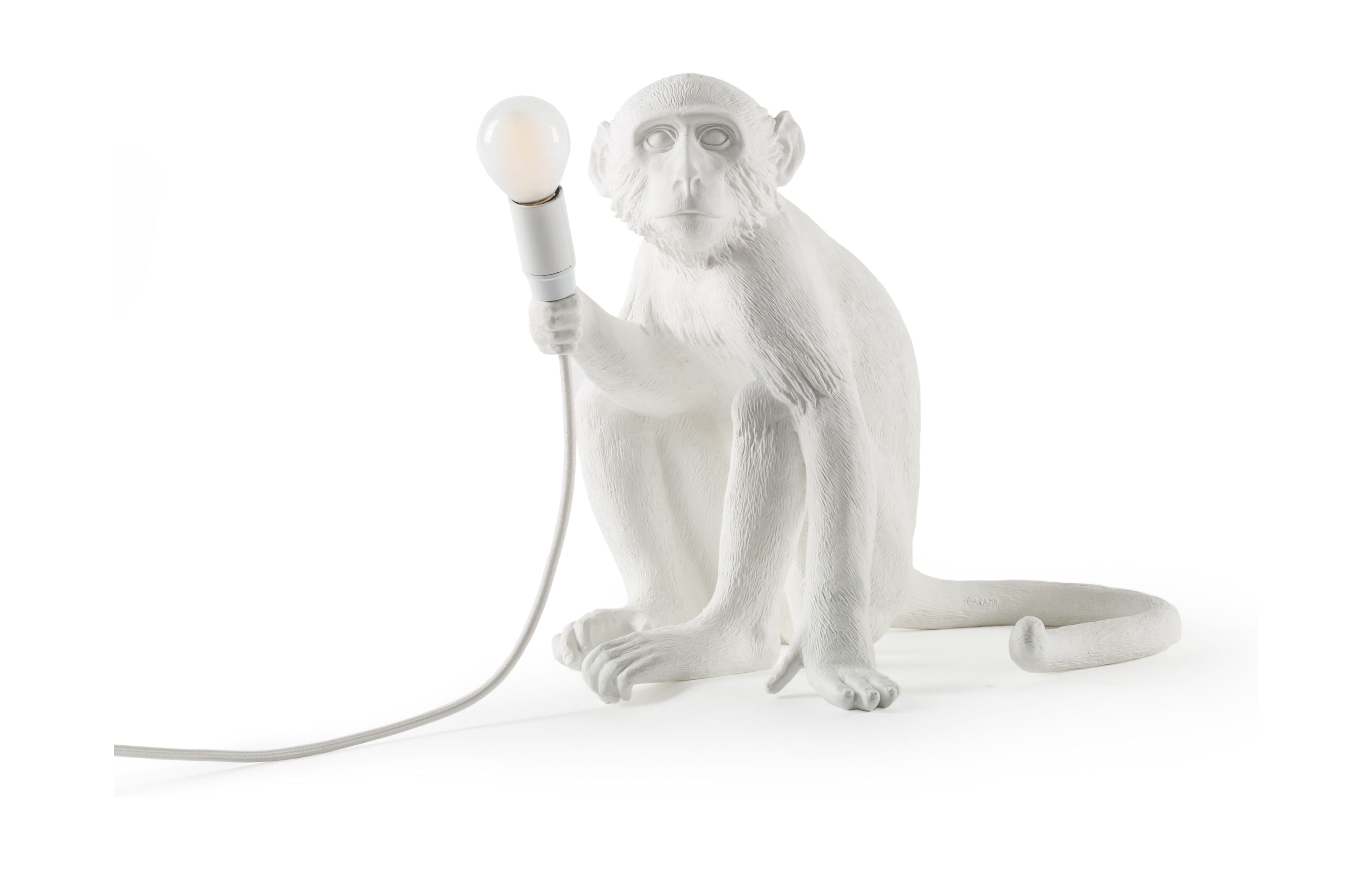 [product_category]-Seletti Monkey Indoor Lamp White, Sitting-Seletti-8008215148823-14882-SEL-1