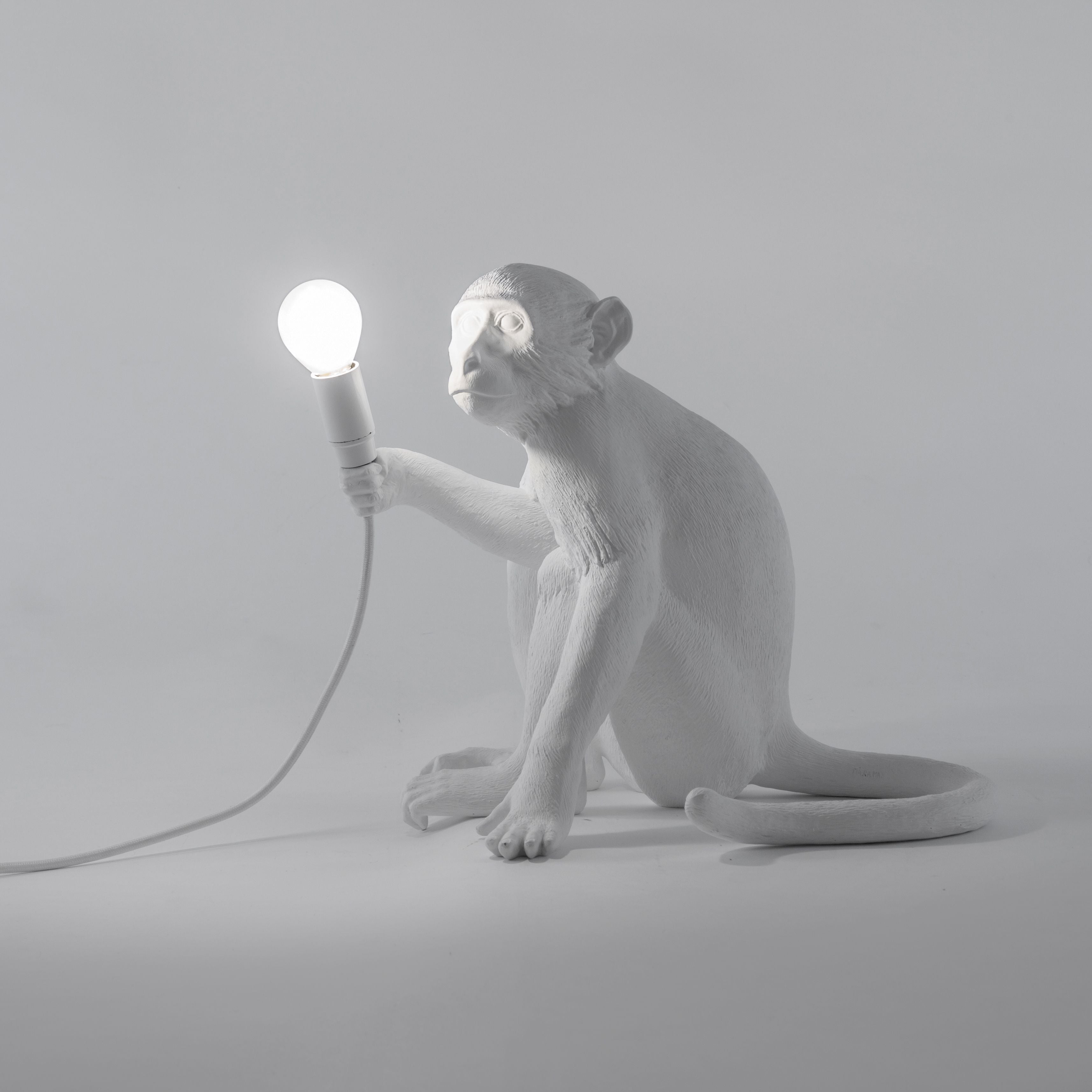 [product_category]-Seletti Monkey Indoor Lamp White, Sitting-Seletti-8008215148823-14882-SEL-8
