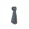 Silkeborg Uldspinderi Rustic Border Scarf, kamenná modrá