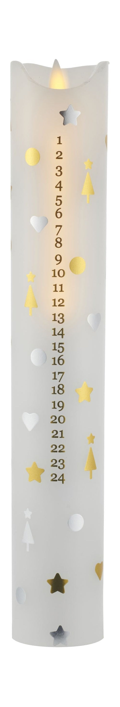[product_category]-Sirius Sara Calendar Candle ø4,8x H29cm, Sweet Christmas, White-Sirius-5707310240076-24007-SIR-1