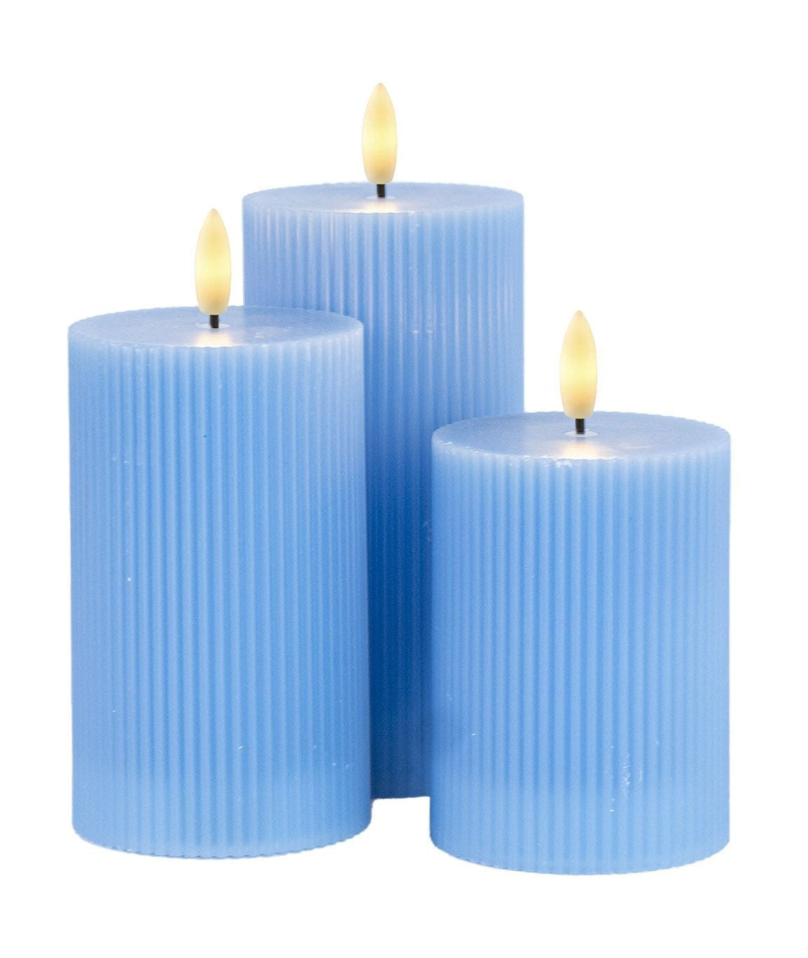 [product_category]-Sirius Smilla Rechargeable Led Candle 3 Pcs. ø7,5x H10/12,5/15cm, Blue-Sirius-5707310802809-80280-SIR-1