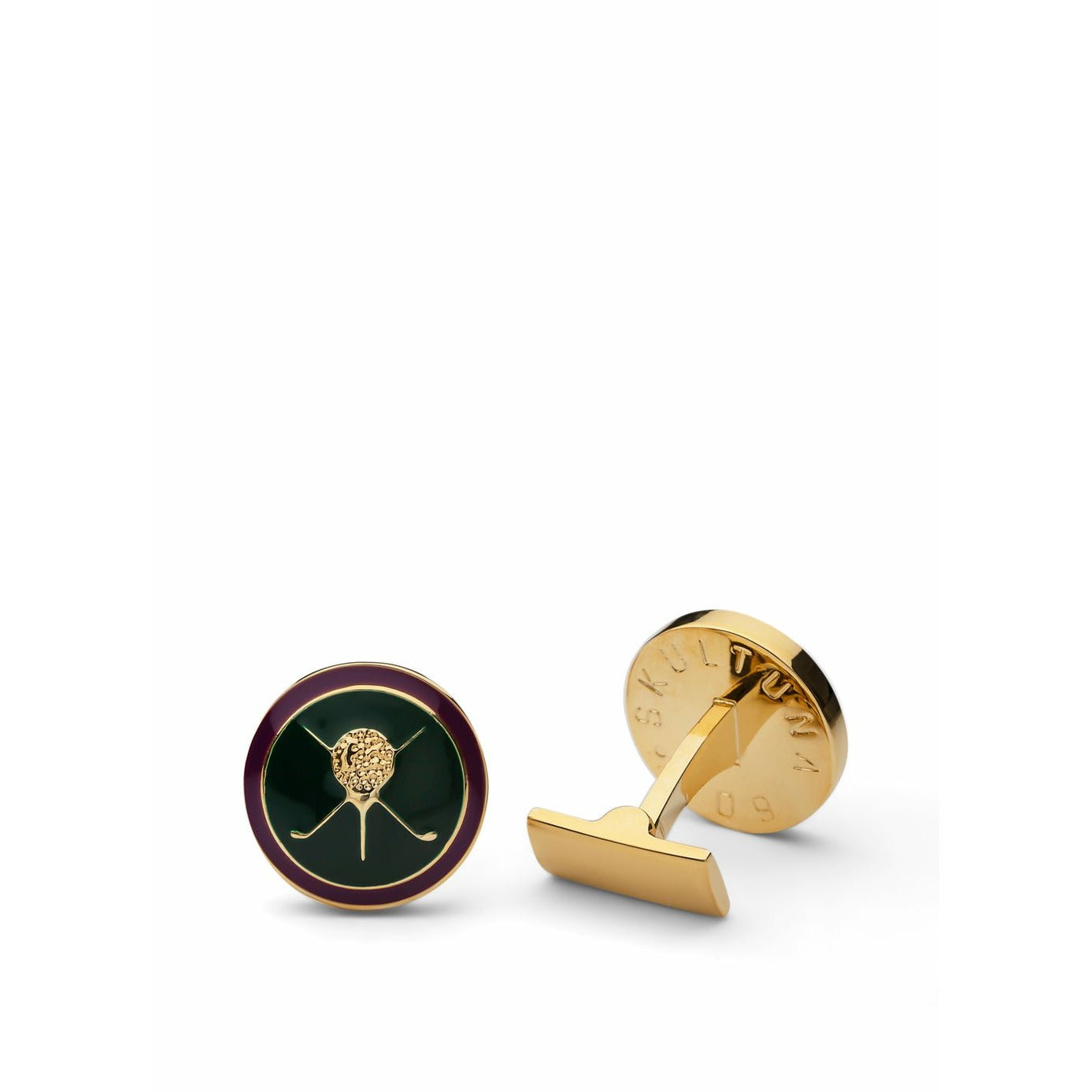 [product_category]-Skultuna British Sports Cufflink Golf ø1,7 Cm, Violet/Green-Skultuna-7340037804626-1041-PP-RG-SKU-1