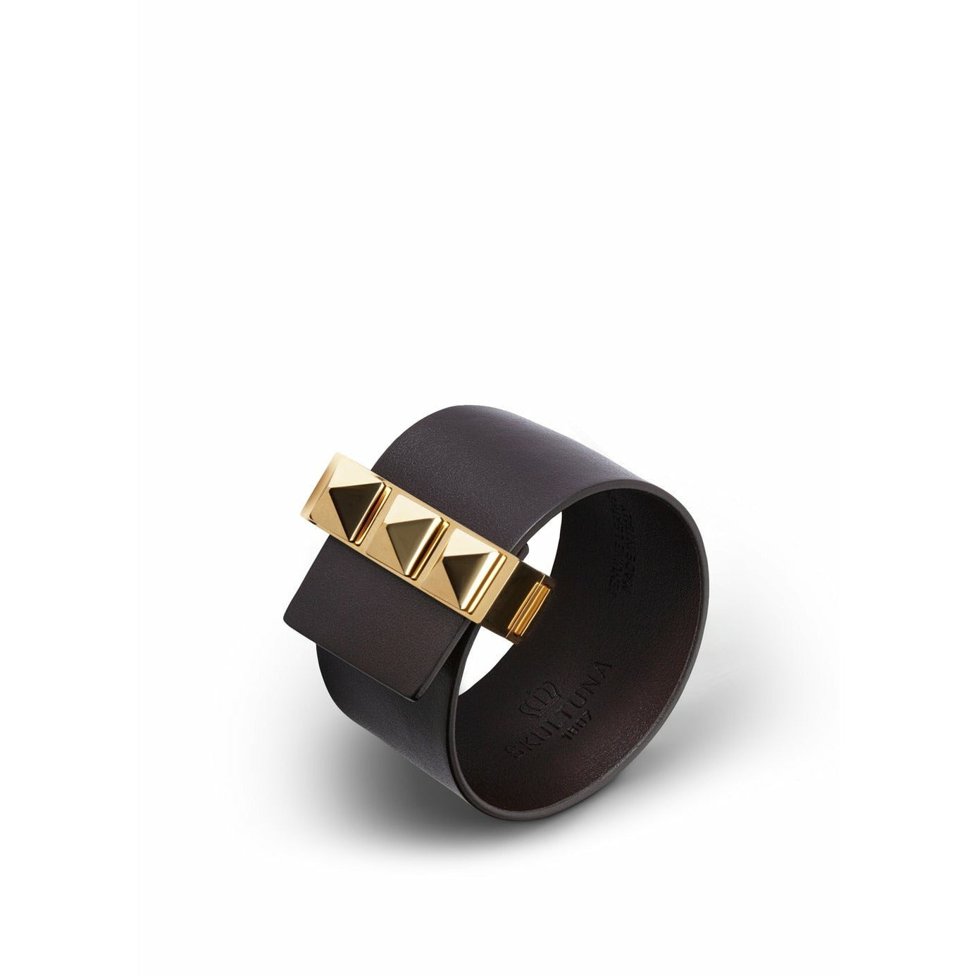 [product_category]-Skultuna Clasp Rivets Thin Bracelet Gold Plated 38 Mm L 17 & 18 Cm, Brown-Skultuna-7340037818562-GR1604-DB -SKU-1