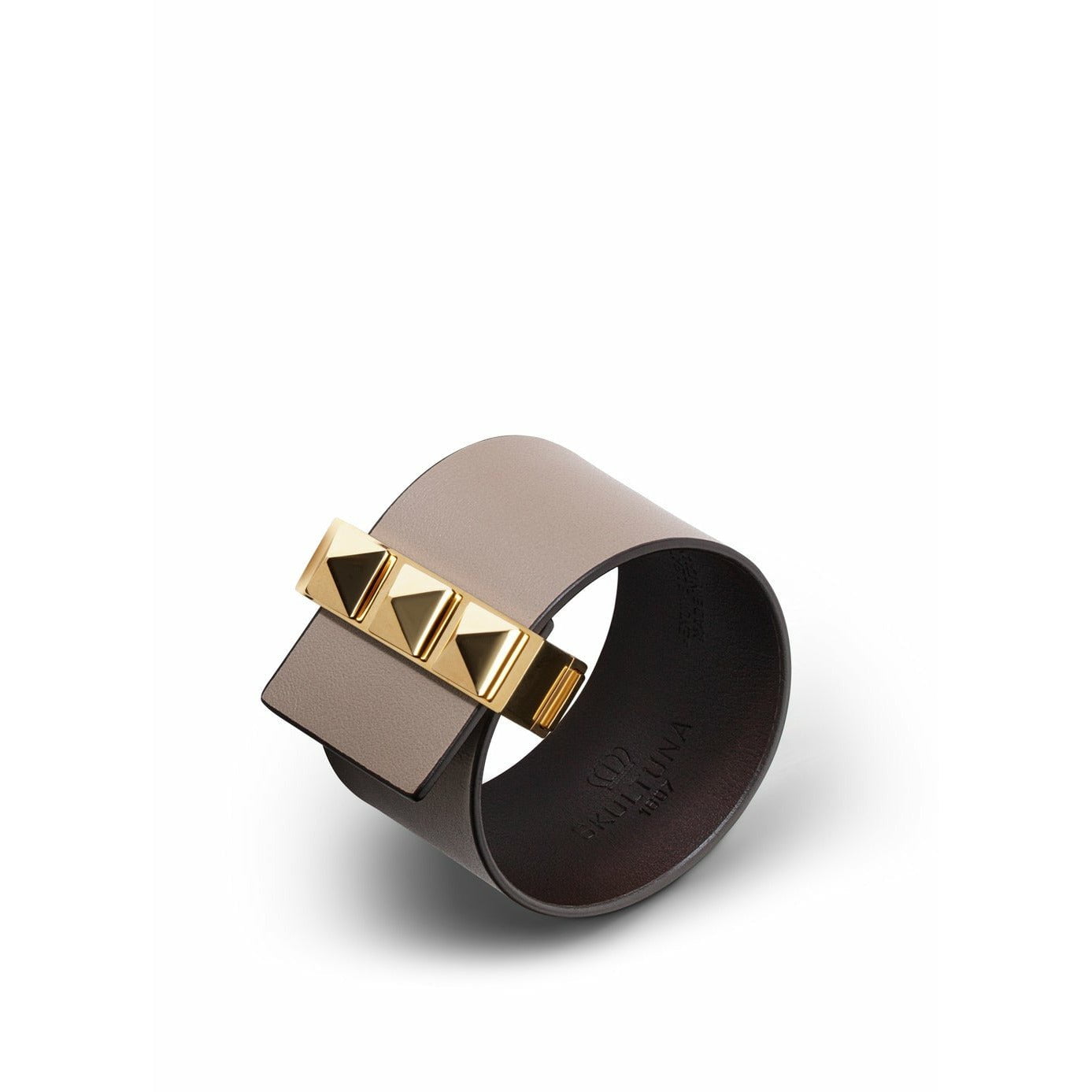 [product_category]-Skultuna Clasp Rivets Thin Bracelet Gold Plated 38 Mm L 17 & 18 Cm, Grey-Skultuna-7340037818555-GR1604-GY-SKU-1