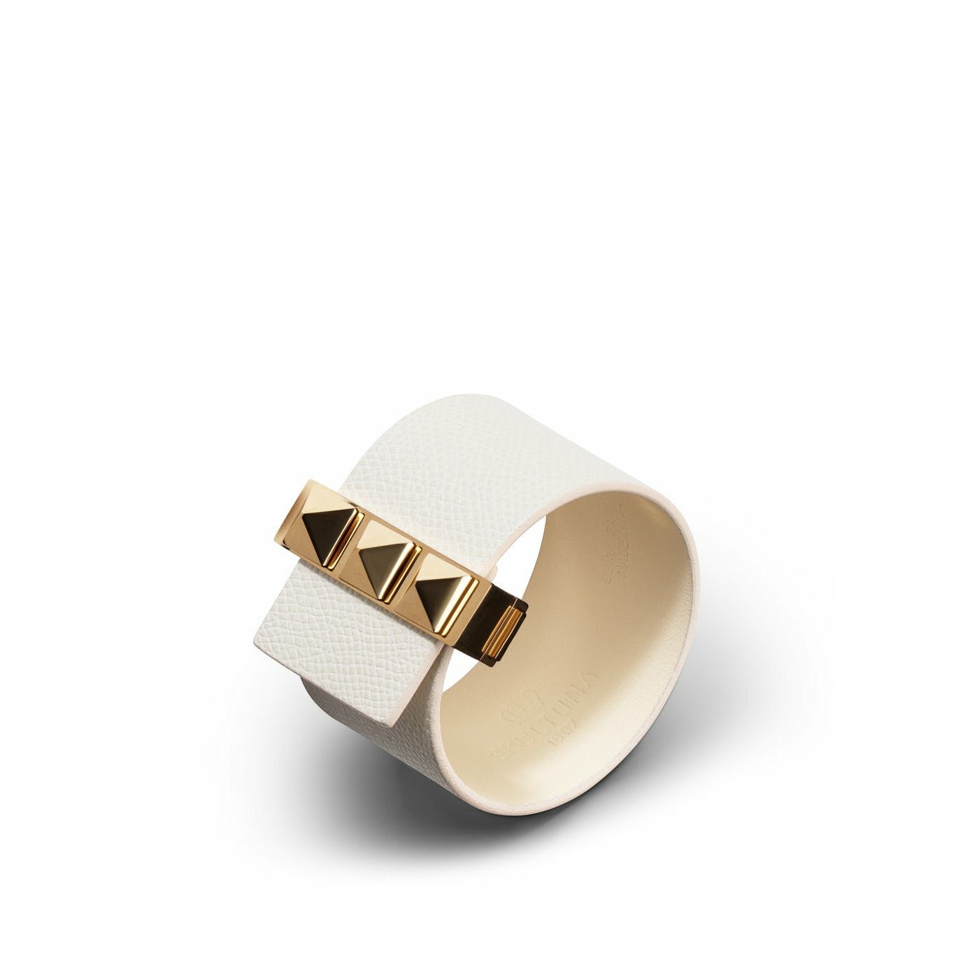 [product_category]-Skultuna Clasp Rivets Thin Bracelet Gold Plated 38 Mm L 17 & 18 Cm, White-Skultuna-7340037818548-GR1604-BE-SKU-1